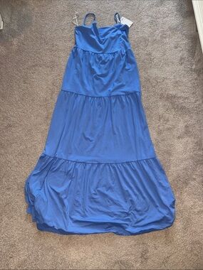 SO (Kohls brand) blue full length spaghetti strap dress. NWT